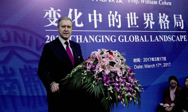 William Cohen Eski Abd Savunma Bakanı Bir Konuşma Tianjin China — Stok fotoğraf
