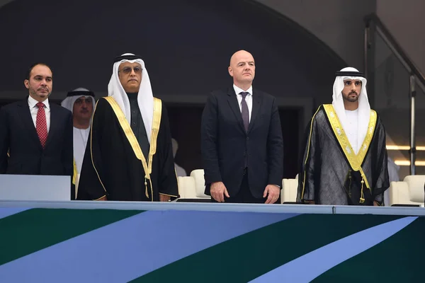 Presiden Fifa Gianni Infantino Tengah Sheikh Hamdan Bin Mohammed Bin — Stok Foto