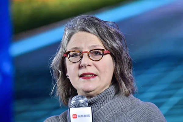 stock image American author, commentator and policy analyst Michele Wucker attends the 2019 Impact Summit in Beijing, China, 5 January 2019.