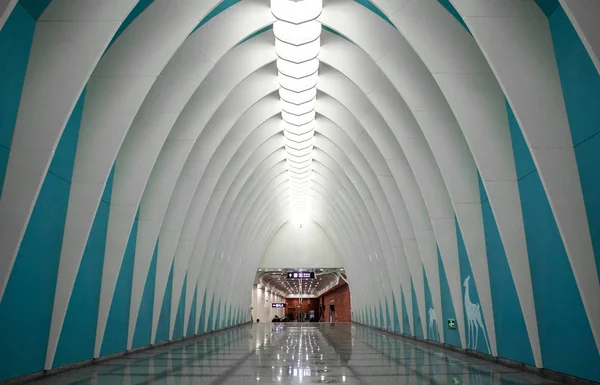 Внутренний Вид Станции Тянькунь Шестой Линии Метро Которая Недавно Введена — стоковое фото