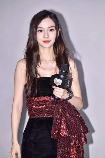 Hong Kong Actress Angelababy Attends Activity Popularize Scientific Knowledge China — Stock Photo, Image