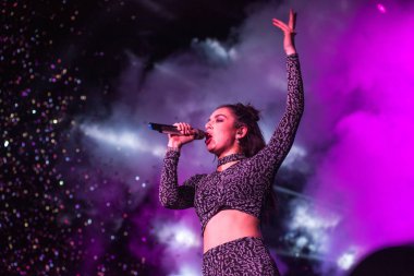 English singer Charlotte Emma Aitchison, better known by her stage name Charli XCX, performs during the Spring Festival Gala of the Jiahao Group in Shanghai, China, 10 January 2017.