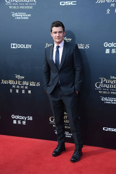 Angielski Aktor Orlando Bloom Przybywa Czerwonym Dywanie Premierze Swojego Nowego — Zdjęcie stockowe