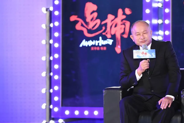 Hong Kong Regissören John Woo Sköter Presskonferens För Sin Film — Stockfoto