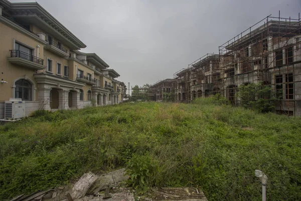 View Unfinished Villas Abandoned Luxury Villa Community Chaohu City East — стоковое фото
