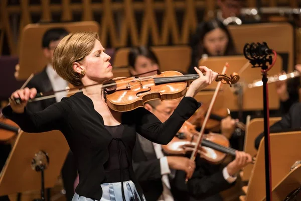 German Violinist Isabelle Faust Performs Concert Shanghai China March 2017 — Stock Photo, Image