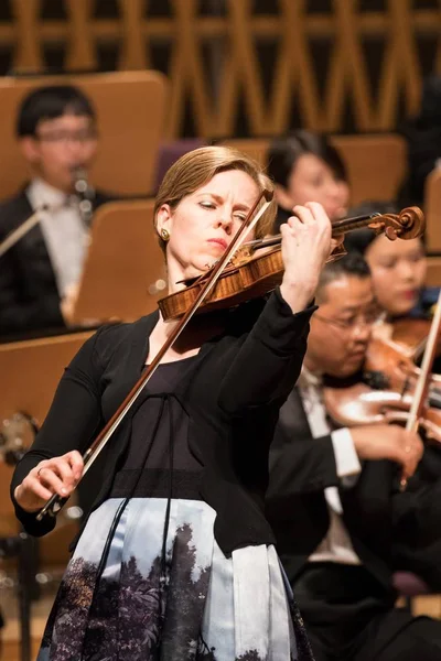 German Violinist Isabelle Faust Performs Concert Shanghai China March 2017 — Stock Photo, Image