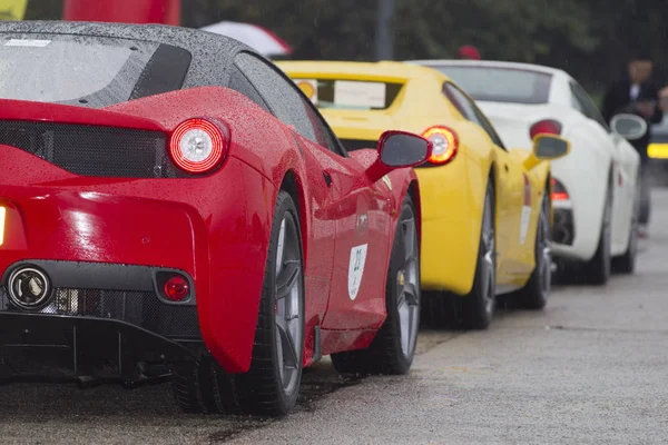 Ferrari Sportwagen Besitz Von Fans Werden Anlässlich Des Jahrestages Von — Stockfoto