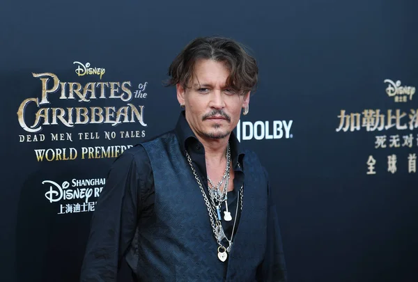 Actor Estadounidense Johnny Depp Llega Alfombra Roja Para Estreno Nueva — Foto de Stock