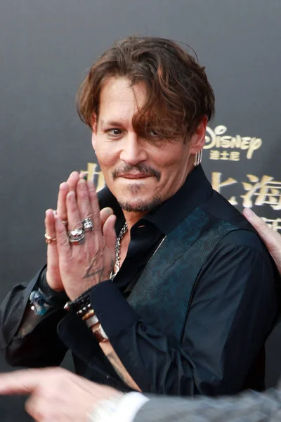 Amerikaans Acteur Johnny Depp Arriveert Rode Loper Voor Première Van — Stockfoto