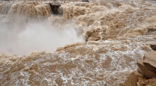 Uitzicht Hukou Waterval Gele Rivier Frederik County Noord China Provincie — Stockfoto