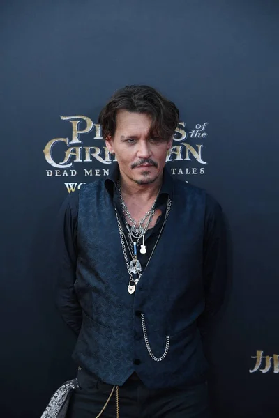 Americký Herec Johnny Depp Přichází Červeném Koberci Premiéru Svého Nového — Stock fotografie