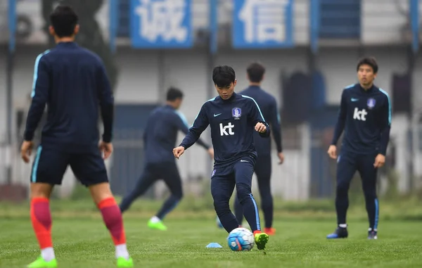 Les Joueurs Équipe Corée Sud Football Prennent Part Une Séance — Photo