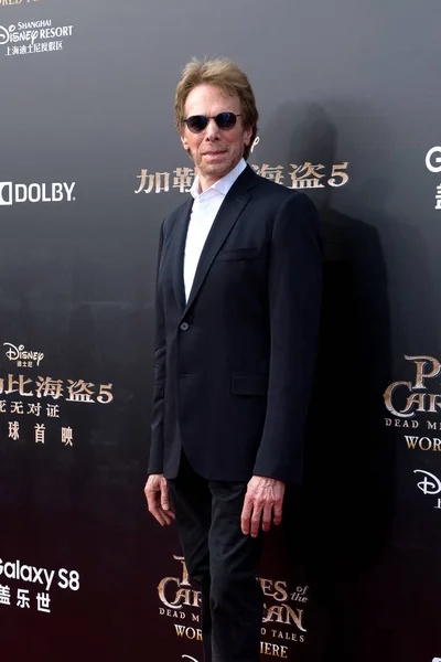 Productor Cinematográfico Estadounidense Jerry Bruckheimer Llega Alfombra Roja Para Estreno — Foto de Stock