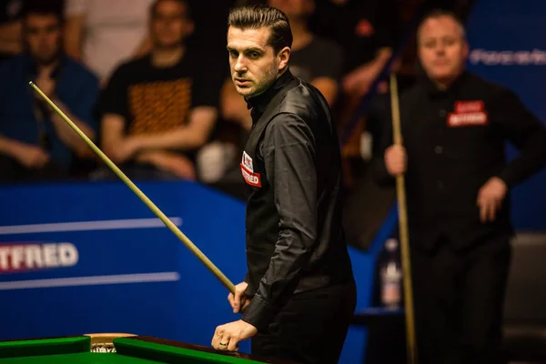 Mark Selby Inglaterra Considera Una Oportunidad Para John Higgins Escocia — Foto de Stock