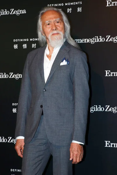 Year Old Chinese Model Wang Deshun Poses Arrives Ermenegildo Zegna — Foto de Stock