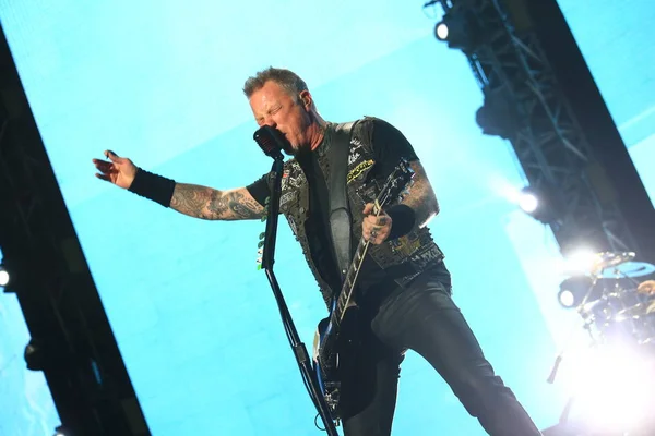 James Hetfield American Heavy Metal Grubu Metallica Üyesi Şanghay Yaptığı — Stok fotoğraf