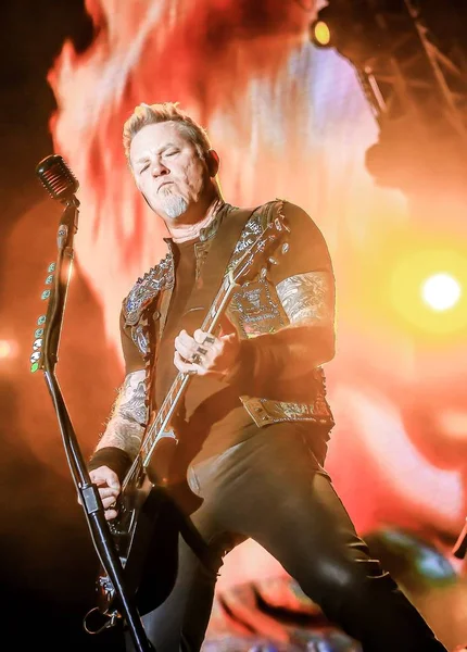 James Hetfield Miembro Banda Estadounidense Heavy Metal Metallica Actúa Durante — Foto de Stock