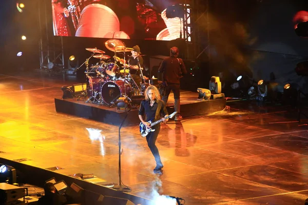 Membros Banda Americana Heavy Metal Metallica Apresentam Durante Seu Concerto — Fotografia de Stock