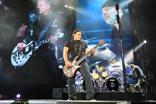 Miembros Banda Estadounidense Heavy Metal Metallica Tocan Durante Concierto Shanghai —  Fotos de Stock