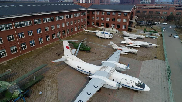 Vista Aérea Aviões Guerra Desativados Míssil Navio Campus Universidade Aeroespacial — Fotografia de Stock