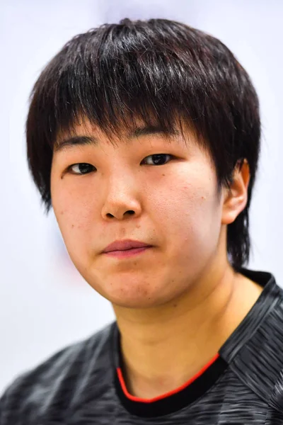 Akane Yamaguchi Japonii Uczęszcza Konferencji Prasowej Pokonaniu Gao Fangjie Chin — Zdjęcie stockowe