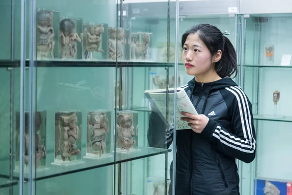 Chinese Sophomore Feng Yanfei Takes Notes Her Immunology Anatomy Courses — Stock Photo, Image