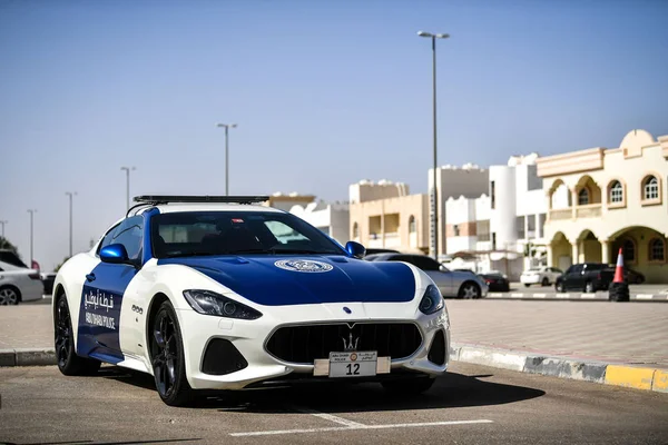 Coche Policía Maserati Patrulla Antes Del Partido Copa Asiática Afc — Foto de Stock