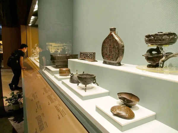 Relíquias Arqueológicas Estão Exibição Durante Exposição Splendor Beauty Archaeological Finds — Fotografia de Stock
