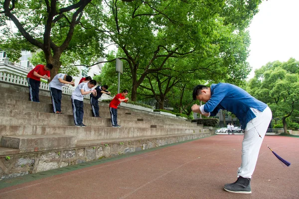 Çin Savaş Sanatı Wing Chun Öğretmen Jiang Hanlong Yüksek Okul — Stok fotoğraf