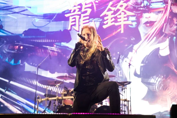 Medlem Brittiska Power Metal Bandet Dragonforce Utför Suzhou Taihu Midi — Stockfoto