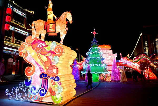 Lanternas São Acesas Para Ano Novo Lunar Chinês Também Conhecido — Fotografia de Stock