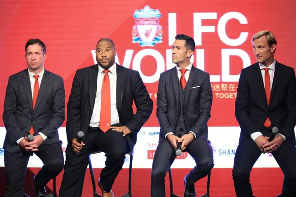 Sinistra Stelle Del Calcio Pensione Liverpool Robbie Fowler John Barnes — Foto Stock