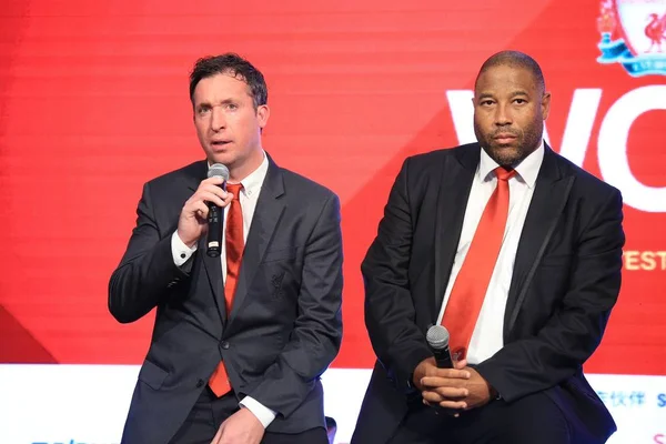 Emekli Liverpool Futbol Yıldız Robbie Fowler Sol John Barnes Katılmak — Stok fotoğraf