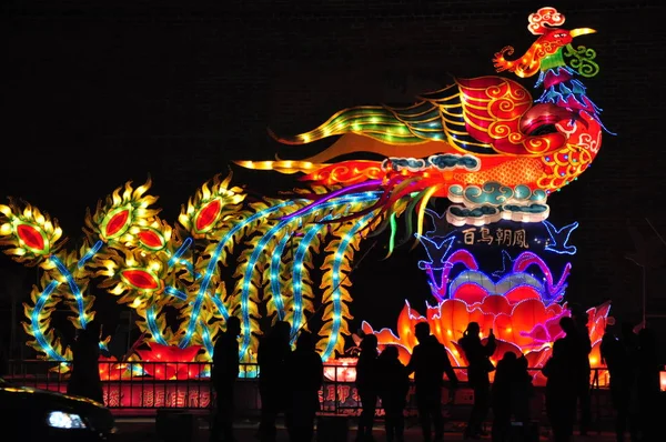 Lanterns Lit Chinese Lunar New Year Also Known Spring Festival — Stock Photo, Image