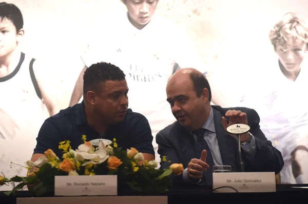 Stella Del Calcio Brasiliano Ronaldo Luis Nazario Lima Sinistra Comunemente — Foto Stock