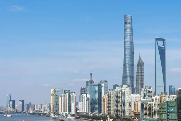 Skyline Lujiazui Financial District Shanghai Tower Tallest Shanghai World Financial — Stock Photo, Image