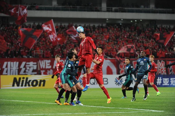 Elkeson Oliveira Cardoso Van China Shanghai Sipg Boven Koppen Bal — Stockfoto