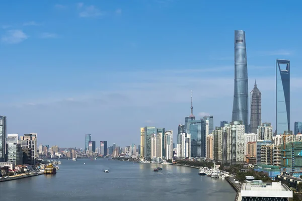 Skyline Lujiahai Financial District Shanghai Tower Tallest Shanghai World Financial — стоковое фото