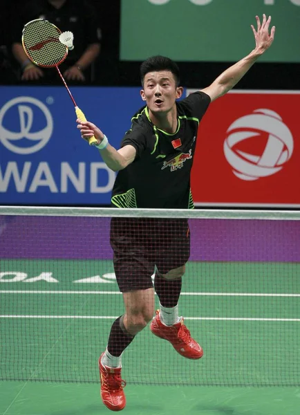 チェン ロング チャイナは 2017スディルマンカップ Bwf 世界混合チーム選手権大会で韓国の Jeoh Hyeok 仁と対戦し ソウル — ストック写真