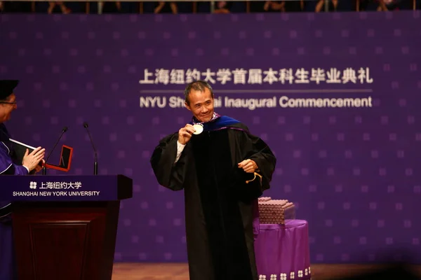 Wang Shi Presidente China Vanke Ltd Recibe Medalla Honor Durante — Foto de Stock