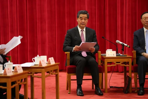 Hong Kong Chief Executive Leung Chun Ying Woont Een Symposium — Stockfoto