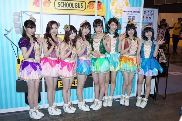 Members Japanese Idol Girl Group Ske48 Pose 2017 Hobby Expo — Stock Photo, Image