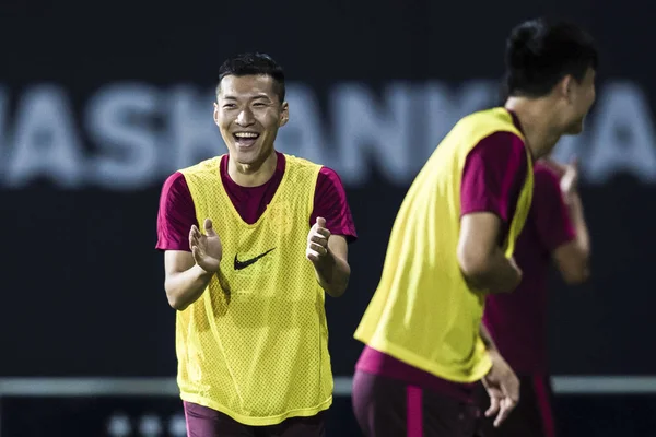 Seleção Chinesa Futebol Masculino Participa Uma Sessão Treinamento Para Uma — Fotografia de Stock