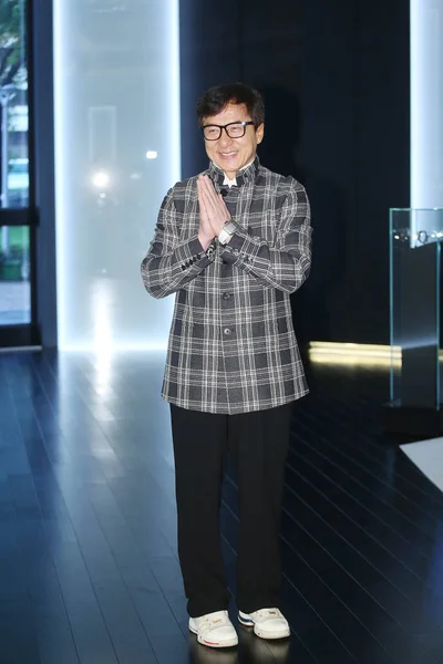 Taiwan Out Hong Kong Kungfu Star Jackie Chan Poses Opening — Stock Photo, Image