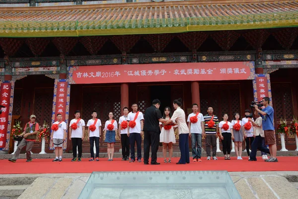 Chinesische Studenten Die Bei Der Nationalen Hochschulaufnahmeprüfung Jilin Auch Als — Stockfoto