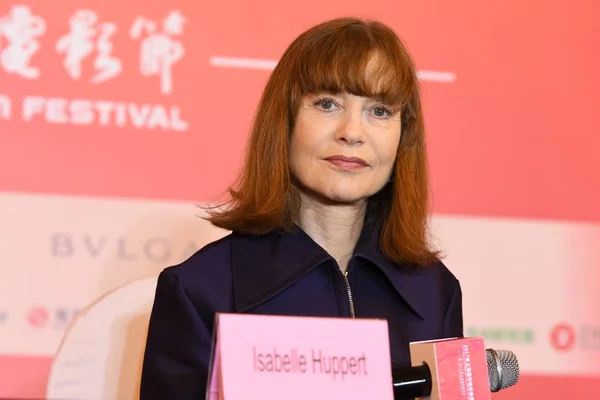 Aktris Prancis Isabelle Huppert Menghadiri Konferensi Pers Pada Festival Film — Stok Foto