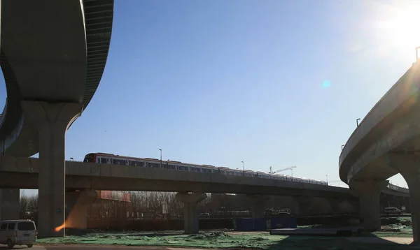 Estación Xingcheng Línea Yanfang Línea Metro Beijing Carrera Depuración Beijing — Foto de Stock