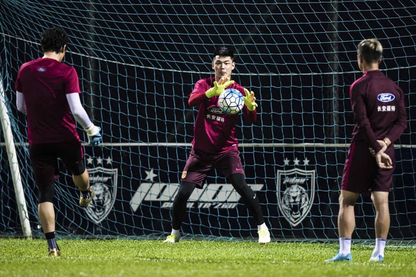 Spieler Der Chinesischen Männer Fußballnationalmannschaft Nehmen Einer Trainingseinheit Für Ein — Stockfoto