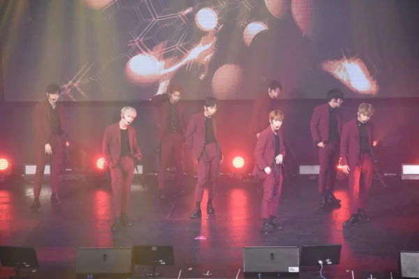 Members South Korean Boy Group Unit Black Perform Fan Meeting — Stock Photo, Image